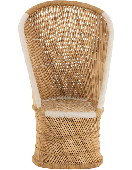 Fauteuil Rond Gus en Bambou Naturel Blanc - 2