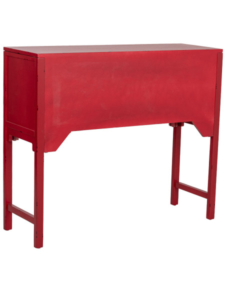 Console d’entrée chinoise rouge bois et MDF 120x40x102 cm Liomio  - 5