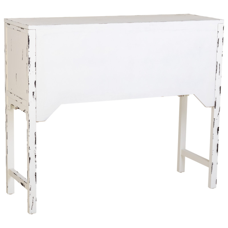 Console d’entrée chinoise bois blanc vieilli 120x40x102 cm Liomio  - 4