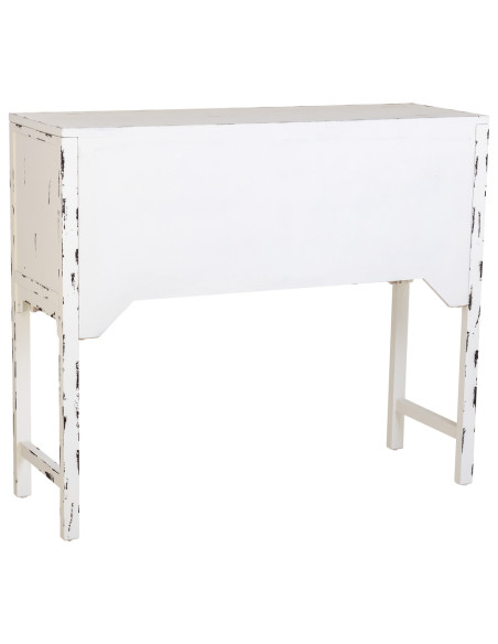 Console d’entrée chinoise bois blanc vieilli 120x40x102 cm Liomio  - 4