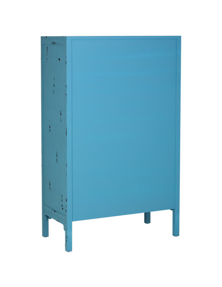Armoire chinoise bleue bois et MDF 96x40x150 cm Liomio  - 4