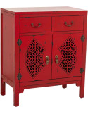 Meuble d’entrée chinois rouge bois et MDF 66x36x78 cm Liomio