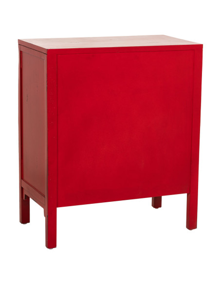 Meuble d’entrée chinois rouge bois et MDF 66x36x78 cm Liomio  - 4
