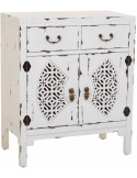 Meuble d’entrée blanc vieilli bois et MDF 66x36x78 cm Liomio
