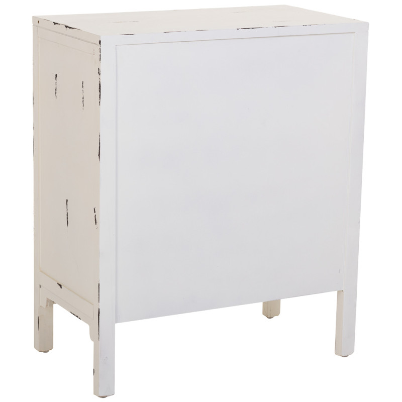 Meuble d’entrée blanc vieilli bois et MDF 66x36x78 cm Liomio  - 4