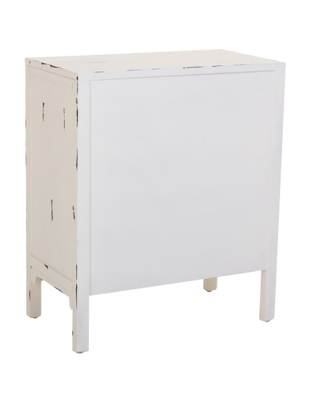 Meuble d’entrée blanc vieilli bois et MDF 66x36x78 cm Liomio  - 4