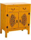 Meuble d’entrée jaune moutarde bois et MDF 66x36x78 cm Liomio