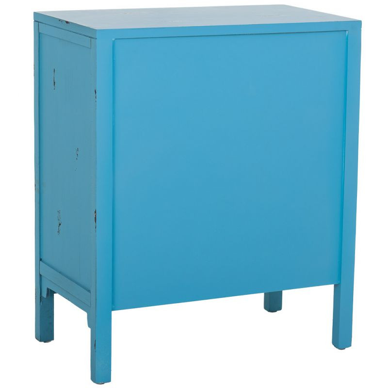 Meuble d’entrée bleu turquoise bois et MDF 66x36x78 cm Liomio  - 4