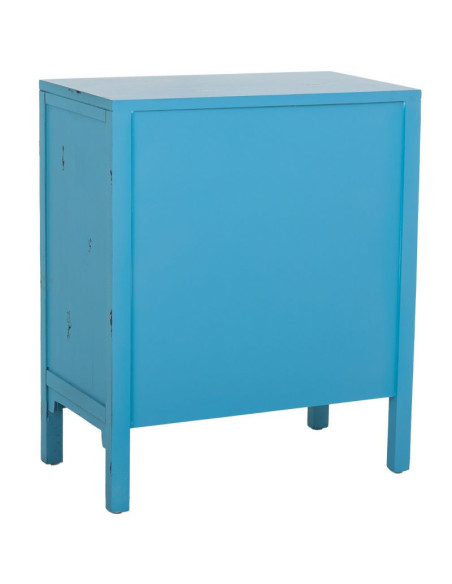 Meuble d’entrée bleu turquoise bois et MDF 66x36x78 cm Liomio  - 4