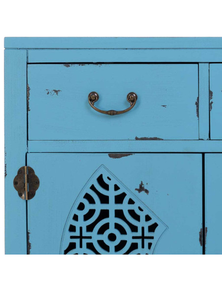 Meuble d’entrée bleu turquoise bois et MDF 66x36x78 cm Liomio  - 6