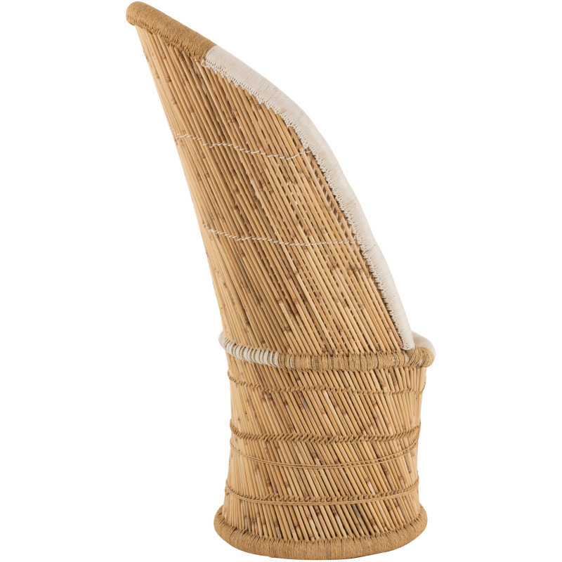 Fauteuil Rond Gus en Bambou Naturel Blanc - 3