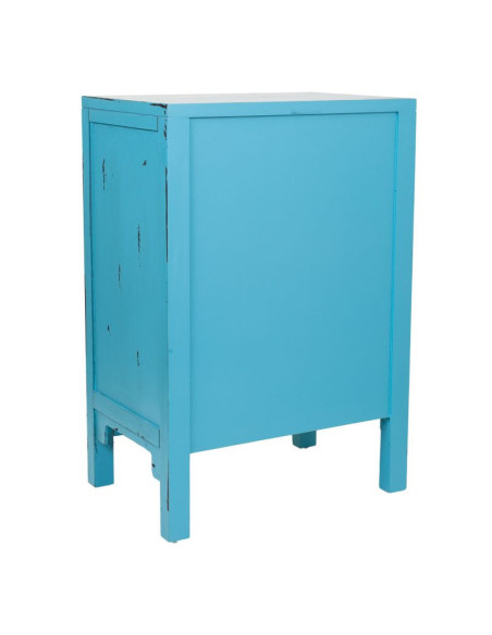 Table de chevet turquoise sapin et MDF 48x32x75 cm Liomio  - 4