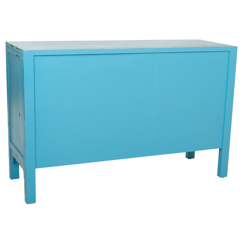 Buffet bleu turquoise sapin et MDF 106x36x68 cm Liomio  - 4