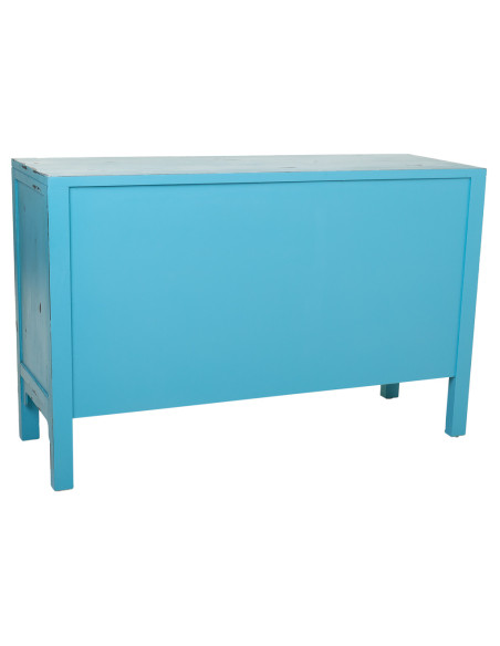 Buffet bleu turquoise sapin et MDF 106x36x68 cm Liomio  - 4