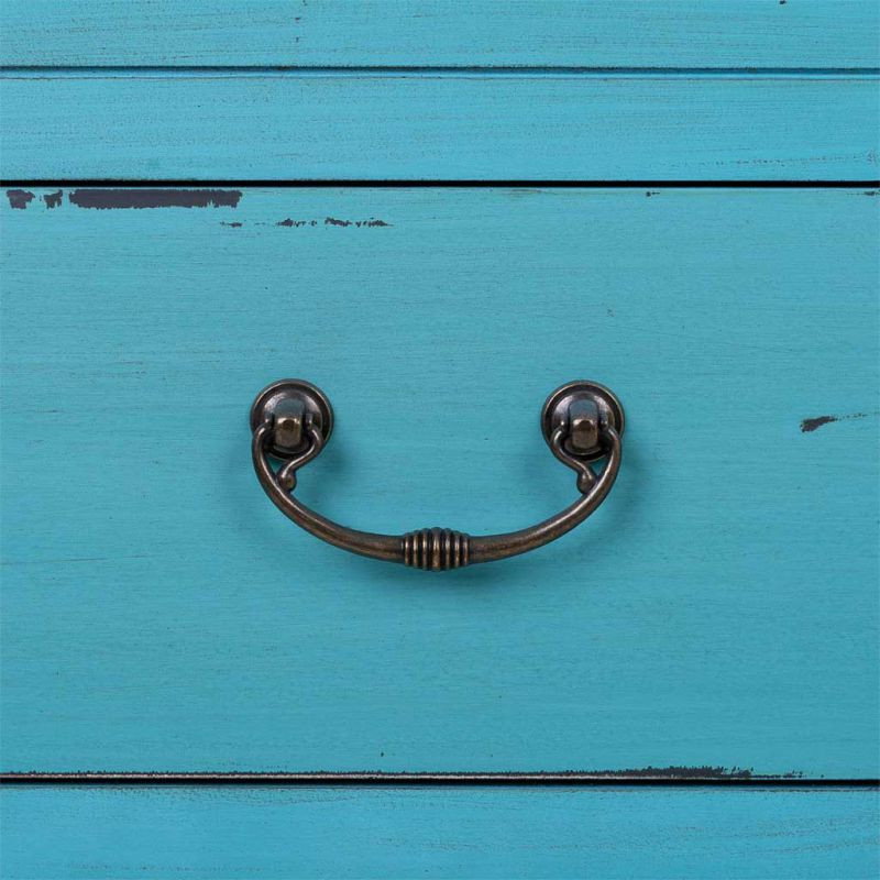 Buffet bleu turquoise sapin et MDF 106x36x68 cm Liomio  - 6