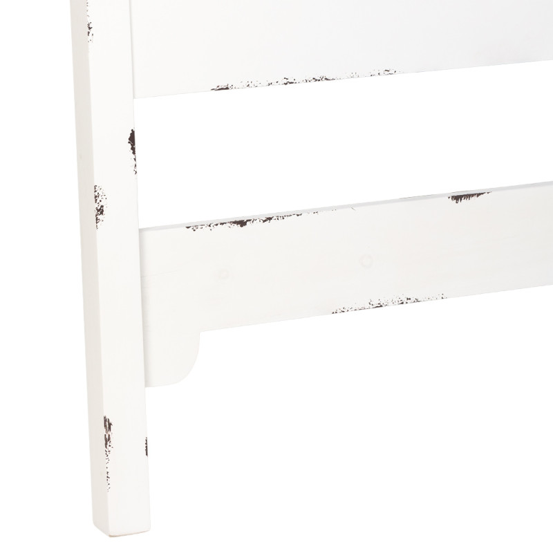 Tête de lit blanche patinée en sapin et MDF 150x5x130 cm Liomio  - 6