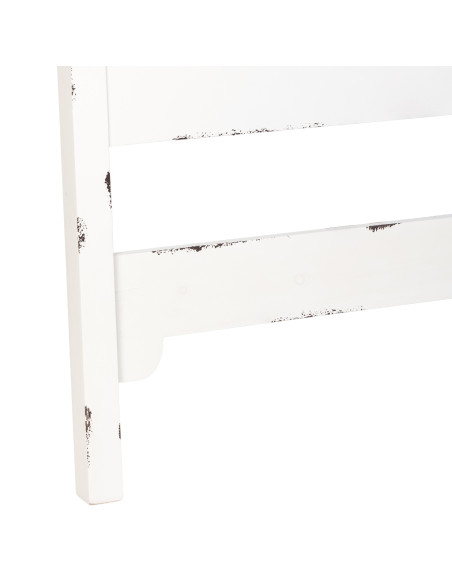 Tête de lit blanche patinée en sapin et MDF 150x5x130 cm Liomio  - 6