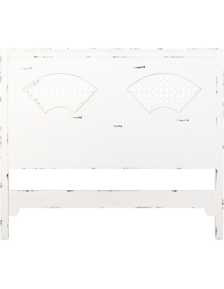 Tête de lit blanche patinée en sapin et MDF 150x5x130 cm Liomio  - 1