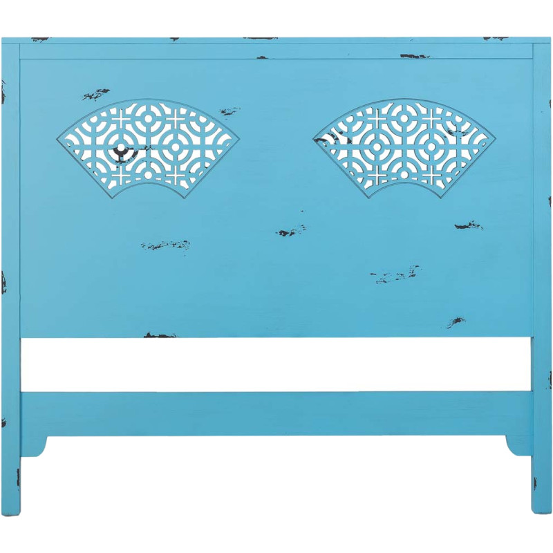 Tête de lit bleu turquoise en sapin et MDF 150x5x130 cm Liomio  - 1