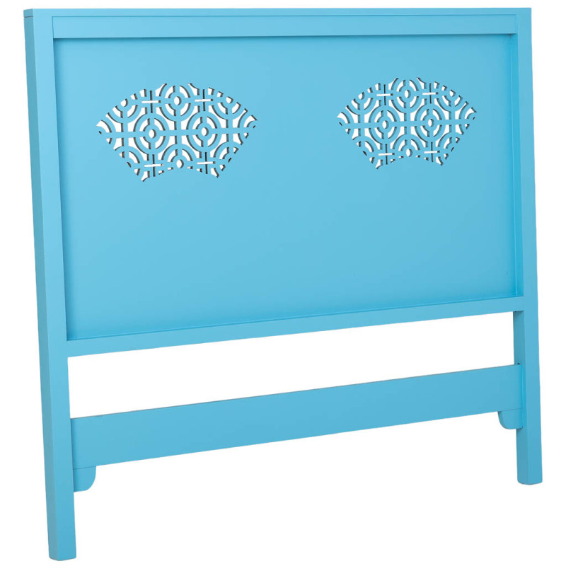Tête de lit bleu turquoise en sapin et MDF 150x5x130 cm Liomio  - 3