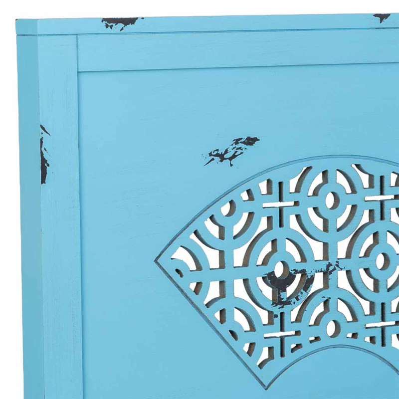 Tête de lit bleu turquoise en sapin et MDF 150x5x130 cm Liomio  - 4