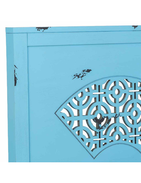 Tête de lit bleu turquoise en sapin et MDF 150x5x130 cm Liomio  - 4