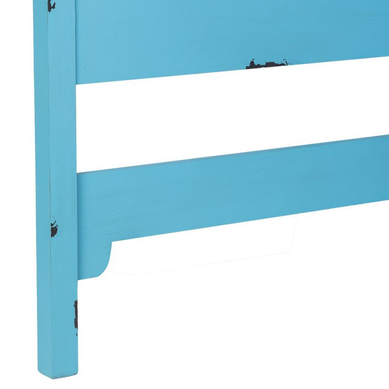 Tête de lit bleu turquoise en sapin et MDF 150x5x130 cm Liomio  - 6