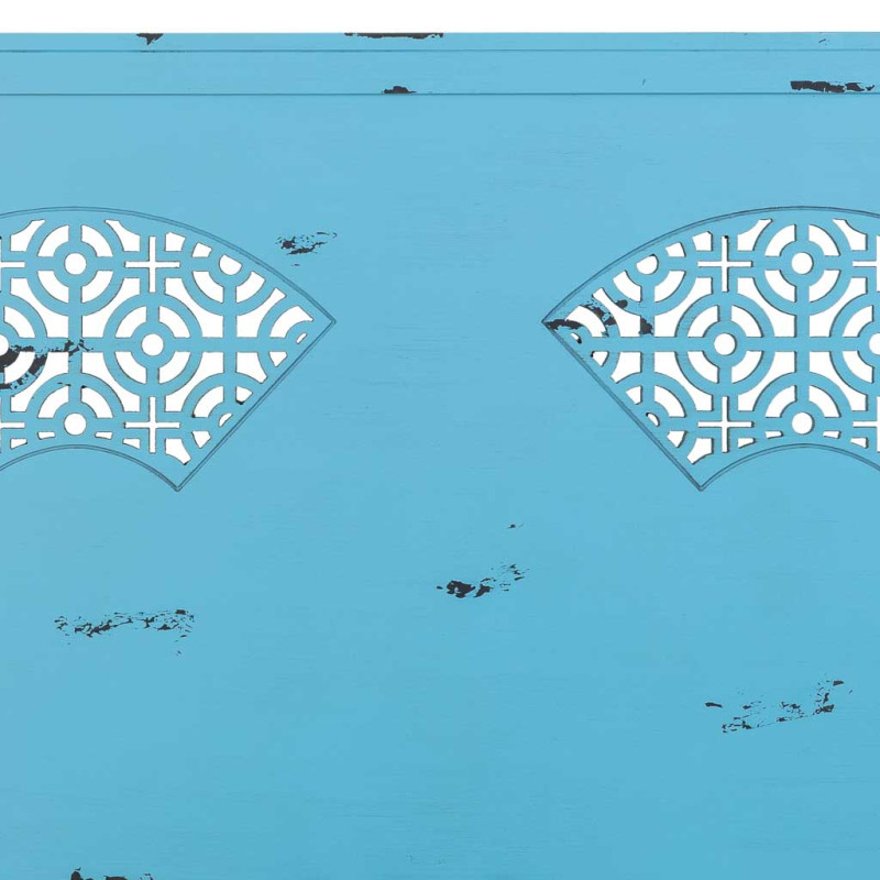 Tête de lit bleu turquoise en sapin et MDF 150x5x130 cm Liomio  - 5