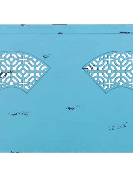 Tête de lit bleu turquoise en sapin et MDF 150x5x130 cm Liomio  - 5
