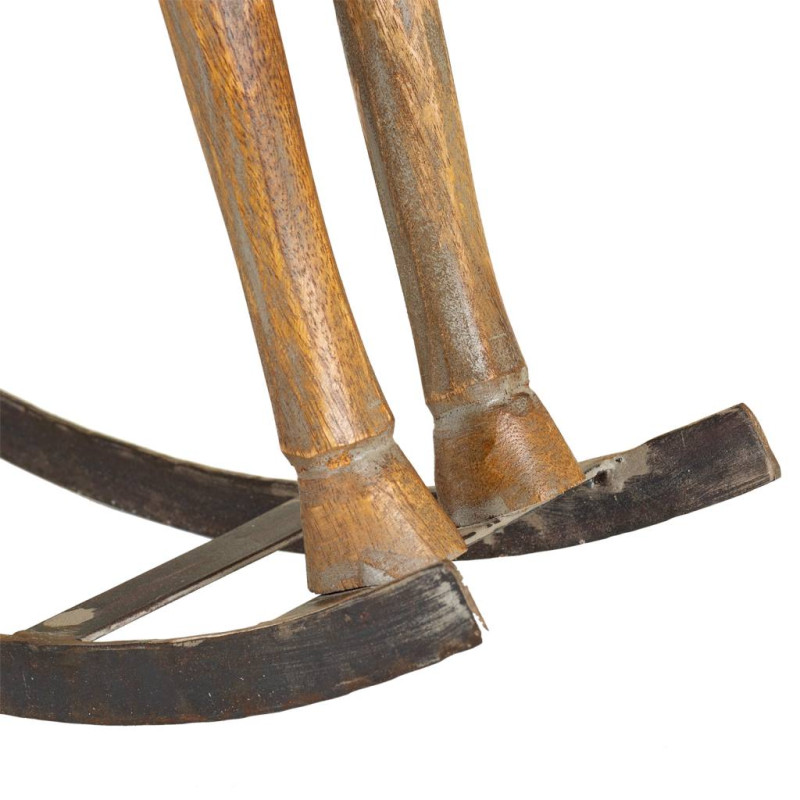Cheval à bascule décoratif brun patiné en bois de manguier 56x14x58 cm Arotea  - 5