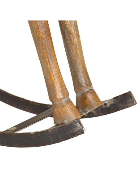 Cheval à bascule décoratif brun patiné en bois de manguier 56x14x58 cm Arotea  - 5