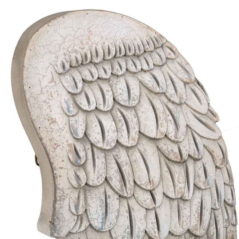 Paire d’ailes d’ange murales blanc vieilli en MDF 32x4x103 cm Azedia  - 2