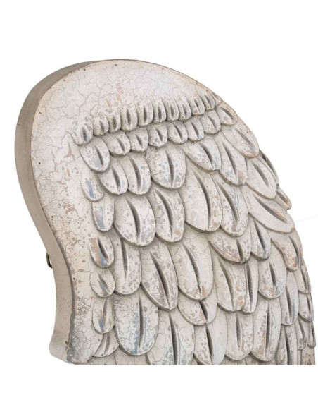Paire d’ailes d’ange murales blanc vieilli en MDF 32x4x103 cm Azedia  - 2