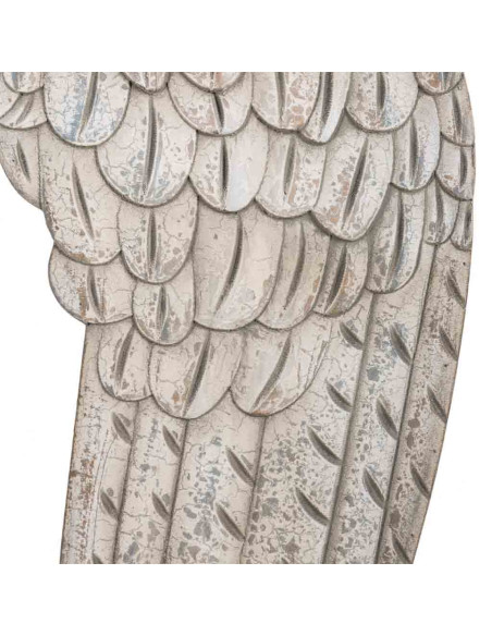 Paire d’ailes d’ange murales blanc vieilli en MDF 32x4x103 cm Azedia  - 3