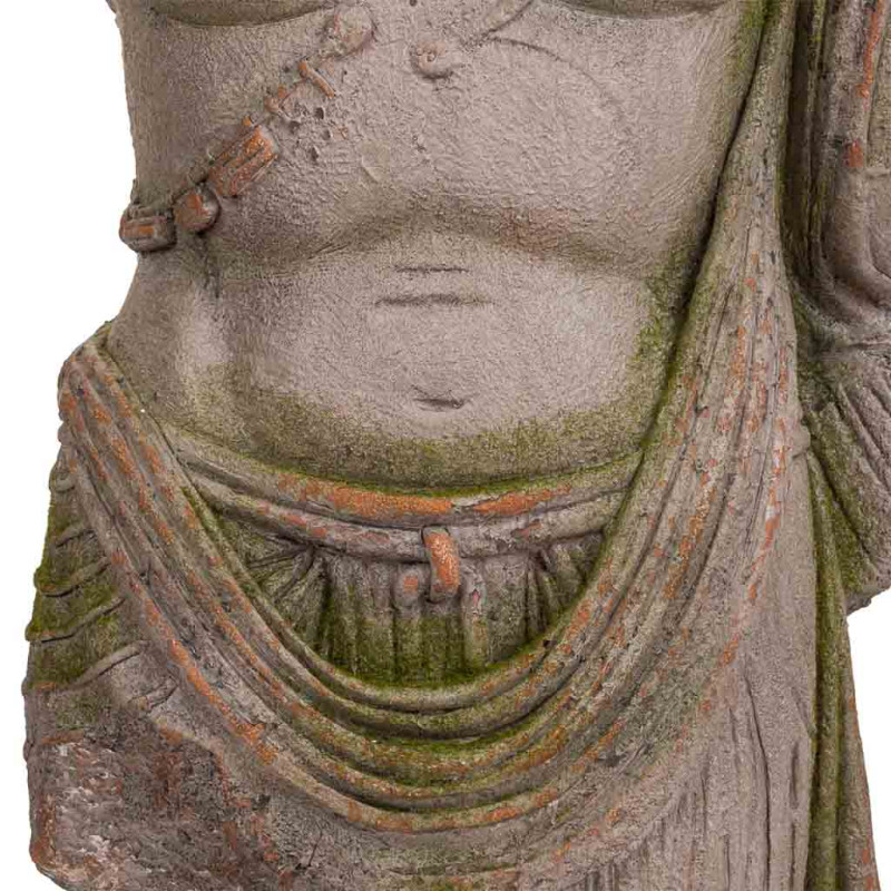 Statue de jardin torse homme antique gris pierre en oxyde de magnésium 38x22x76 cm Baevio  - 6