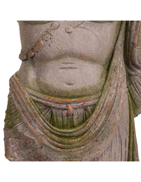 Statue de jardin torse homme antique gris pierre en oxyde de magnésium 38x22x76 cm Baevio  - 6