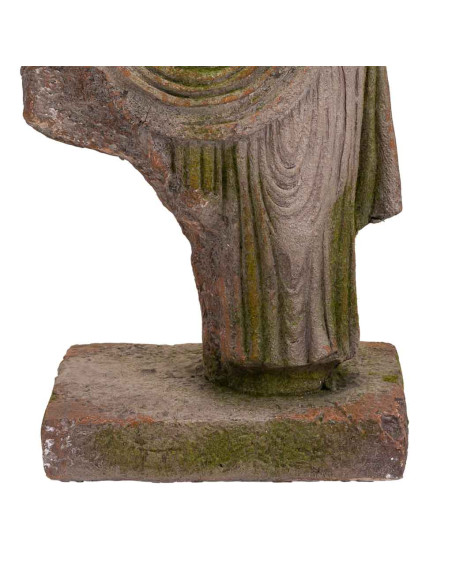 Statue de jardin torse homme antique gris pierre en oxyde de magnésium 38x22x76 cm Baevio  - 7