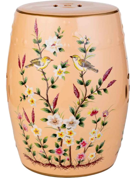 Table d’appoint en céramique orange pêche 33x44,5 cm Arocia  - 1
