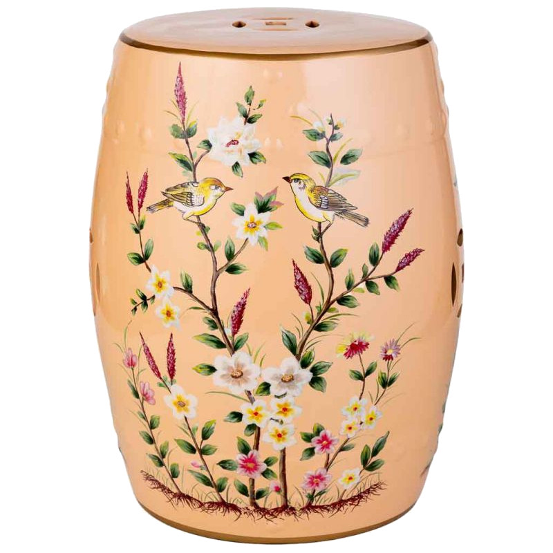 Table d’appoint en céramique orange pêche 33x44,5 cm Arocia  - 1