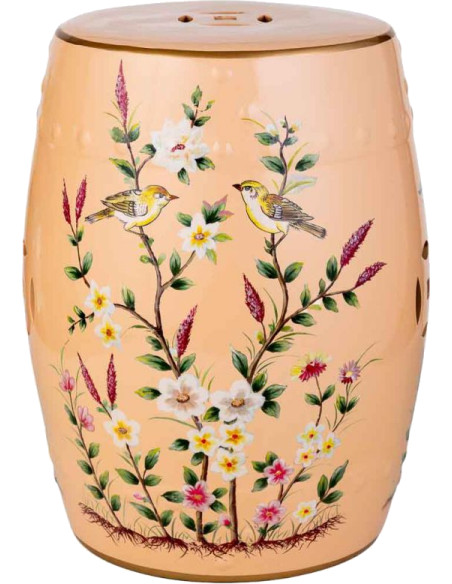 Table d’appoint en céramique orange pêche 33x44,5 cm Arocia  - 1