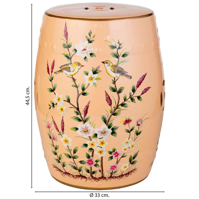Table d’appoint en céramique orange pêche 33x44,5 cm Arocia  - 3