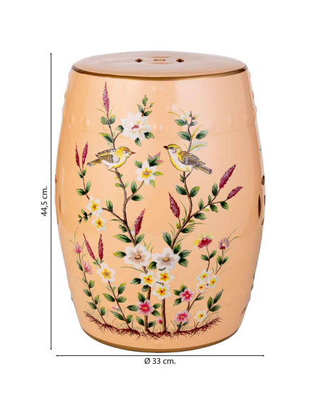 Table d’appoint en céramique orange pêche 33x44,5 cm Arocia  - 3