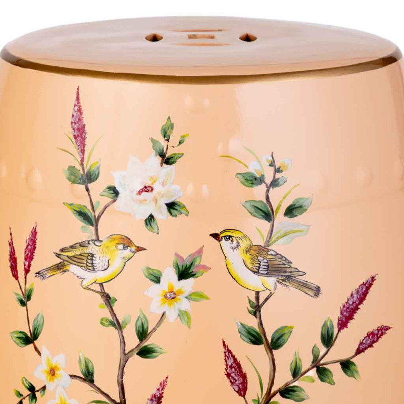 Table d’appoint en céramique orange pêche 33x44,5 cm Arocia  - 4