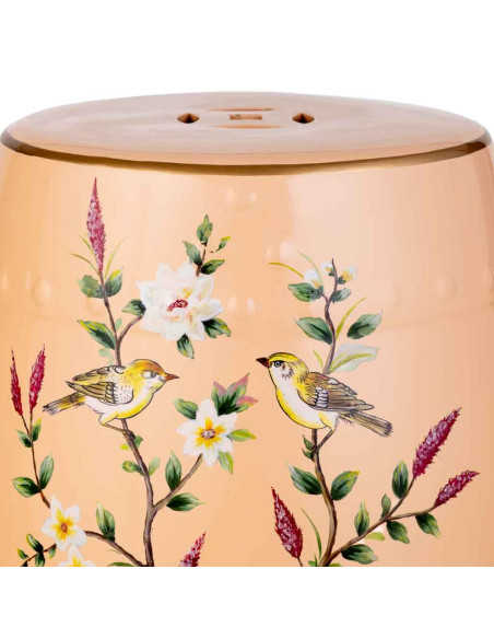 Table d’appoint en céramique orange pêche 33x44,5 cm Arocia  - 4