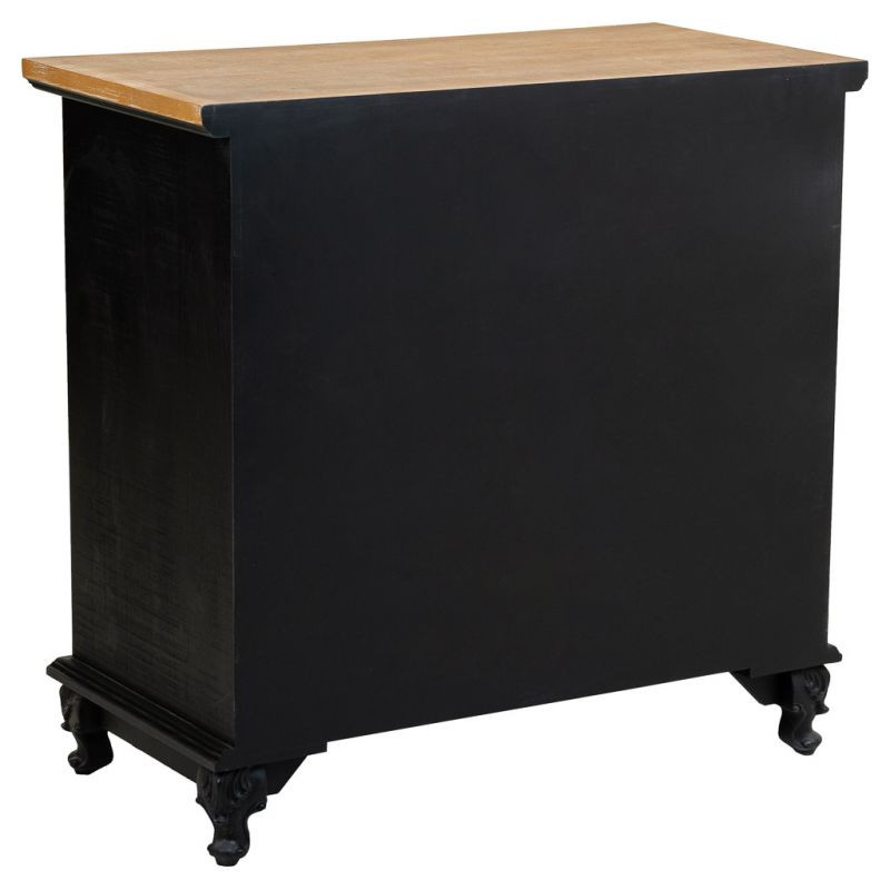 Commode 3 tiroirs blanche et bois 74x38x72 cm Daviza  - 5