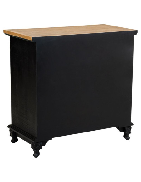 Commode 3 tiroirs blanche et bois 74x38x72 cm Daviza  - 5