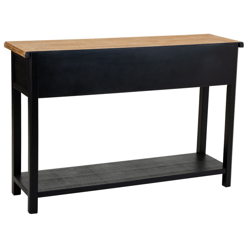 Console d'entrée 3 tiroirs en bois et MDF noire 120x40x81 cm Daviza  - 5