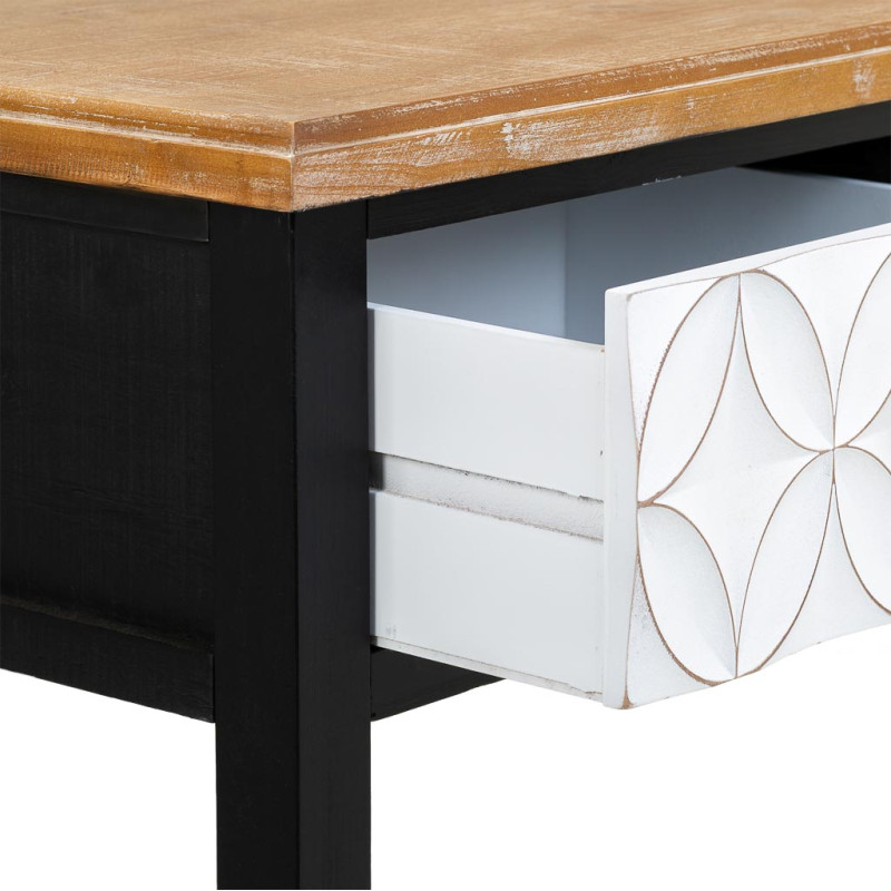 Console d'entrée 3 tiroirs en bois et MDF noire 120x40x81 cm Daviza  - 6
