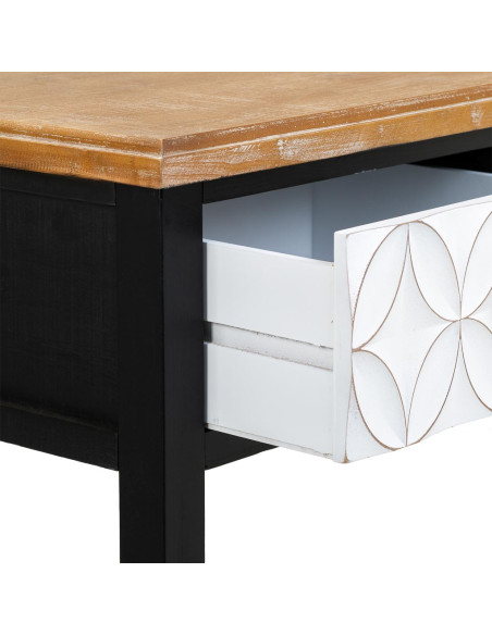 Console d'entrée 3 tiroirs en bois et MDF noire 120x40x81 cm Daviza  - 6