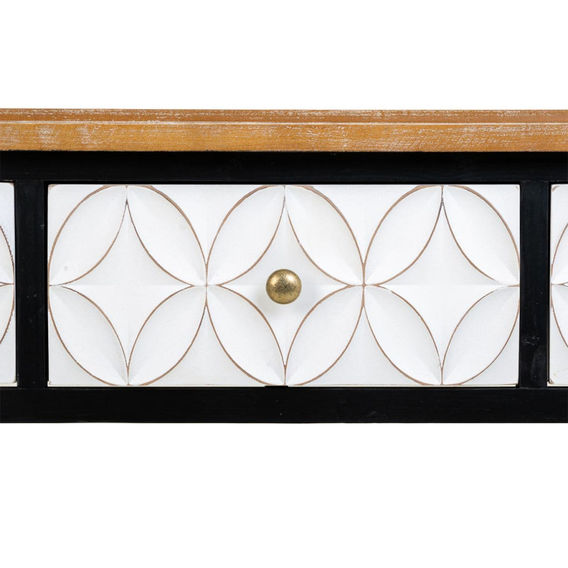 Console d'entrée 3 tiroirs en bois et MDF noire 120x40x81 cm Daviza  - 7